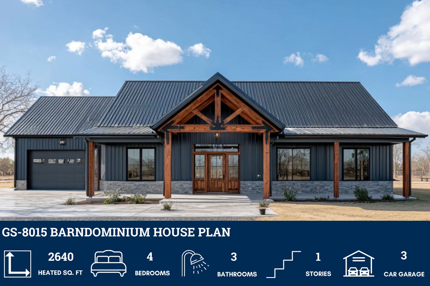 GS-8015 Barndominium House Plan