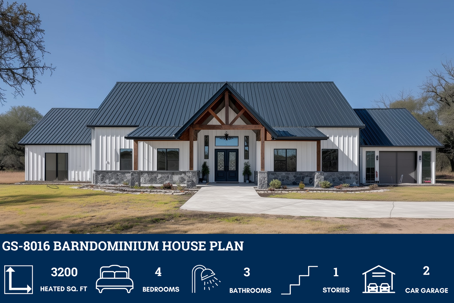 GS-8016 Barndominium House Plan