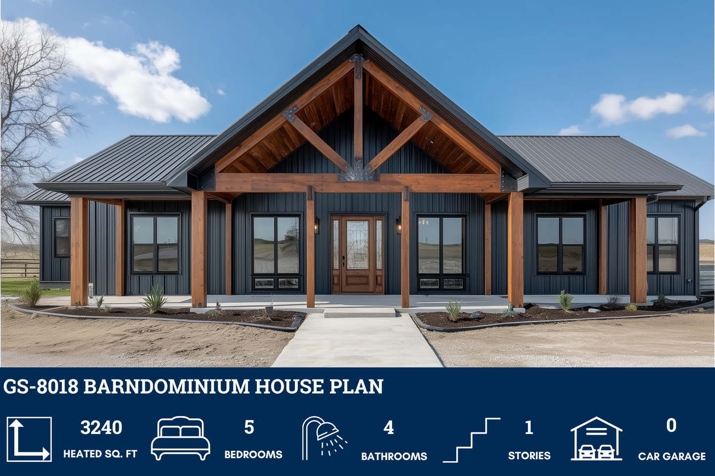 GS-8018 Barndominium House Plan