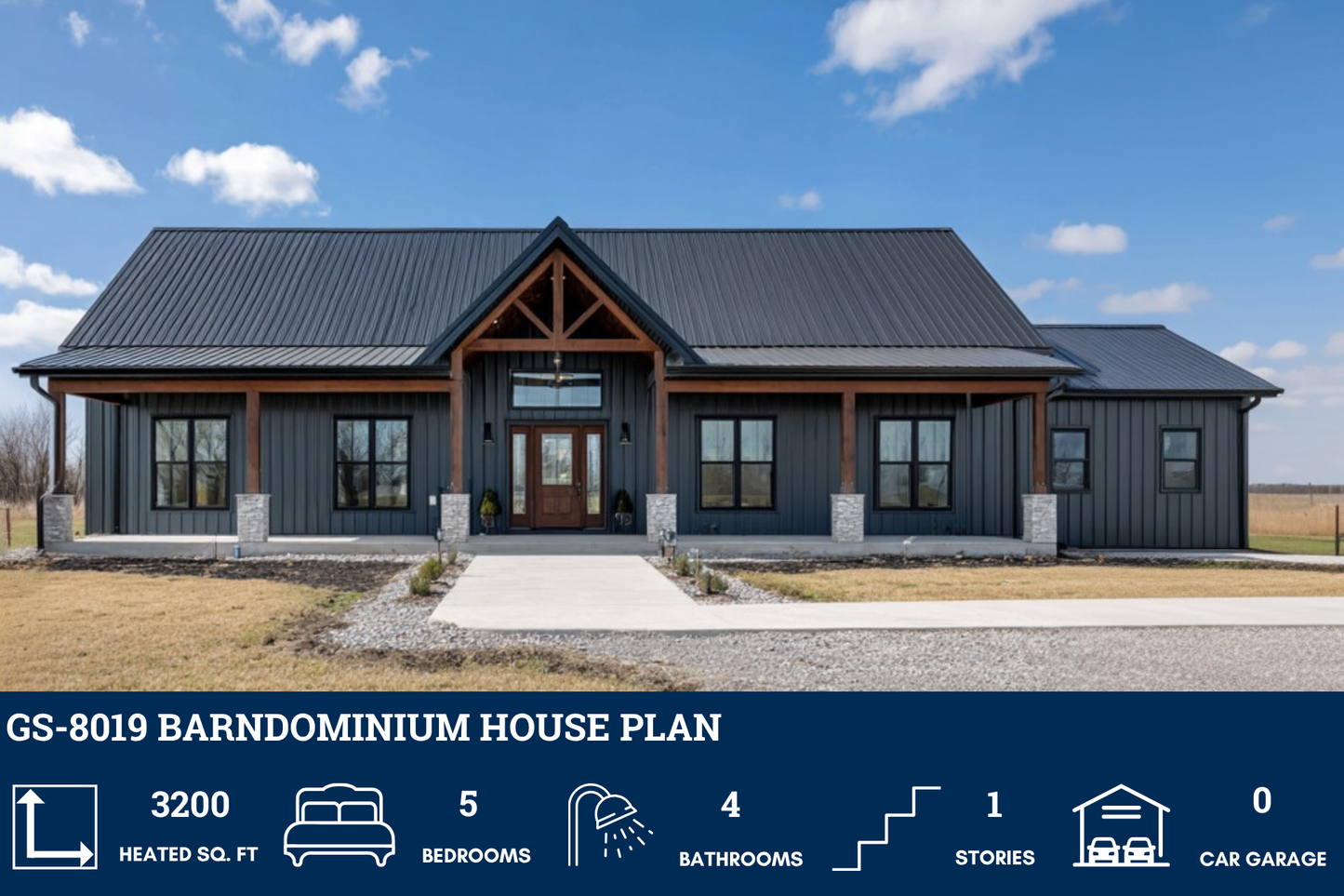 GS-8019 Barndominium House Plan