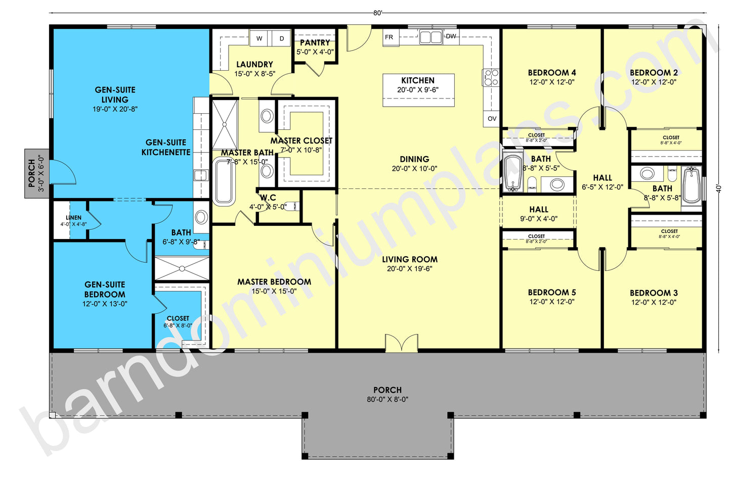 GS-8020 Barndominium House Plan