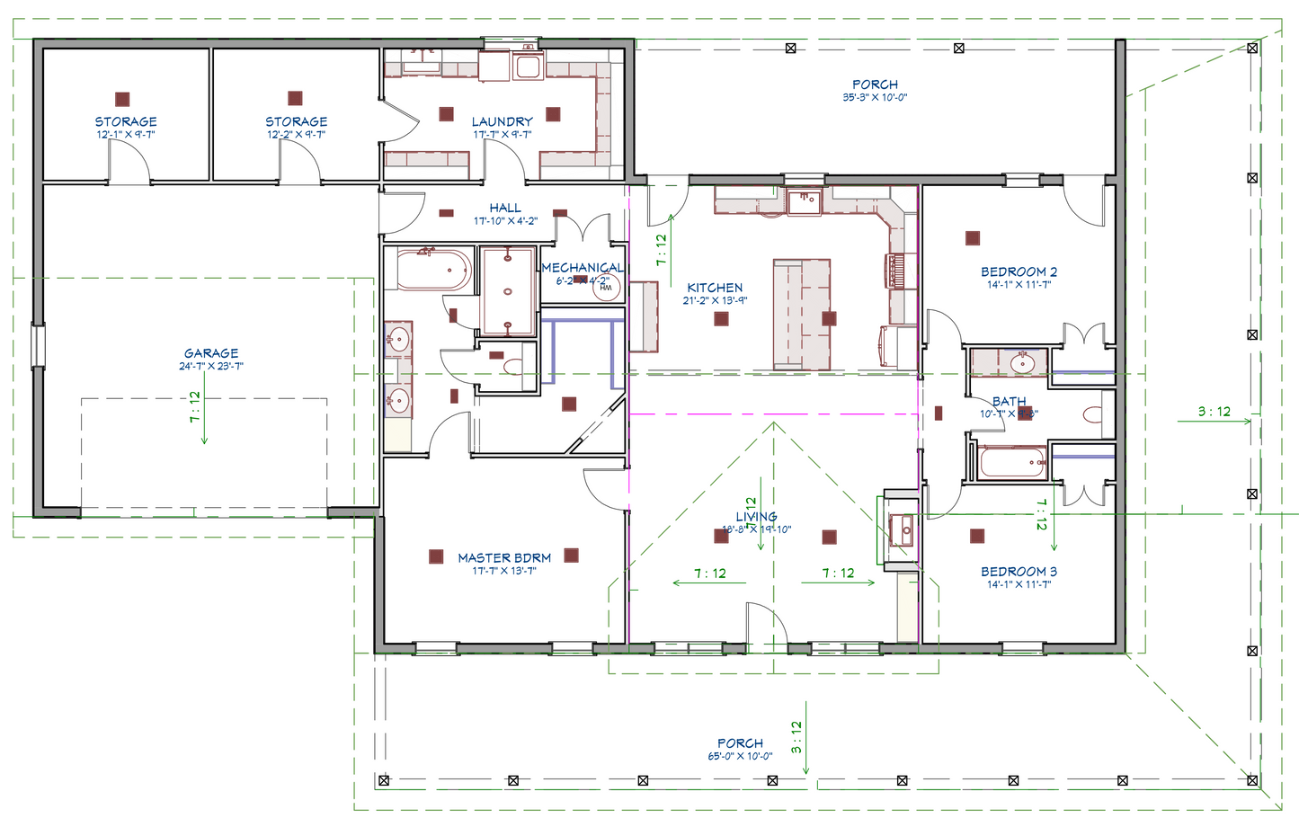 LP-3204 Gunther Barndominium House Plan