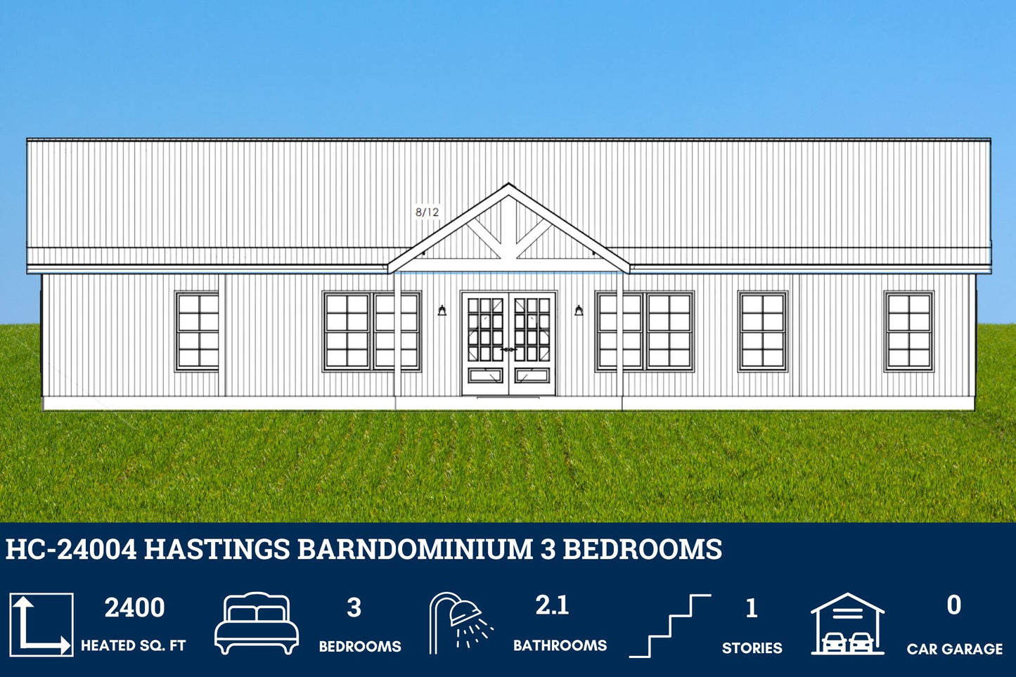 HC-24004 Hastings Barndominium House Plan