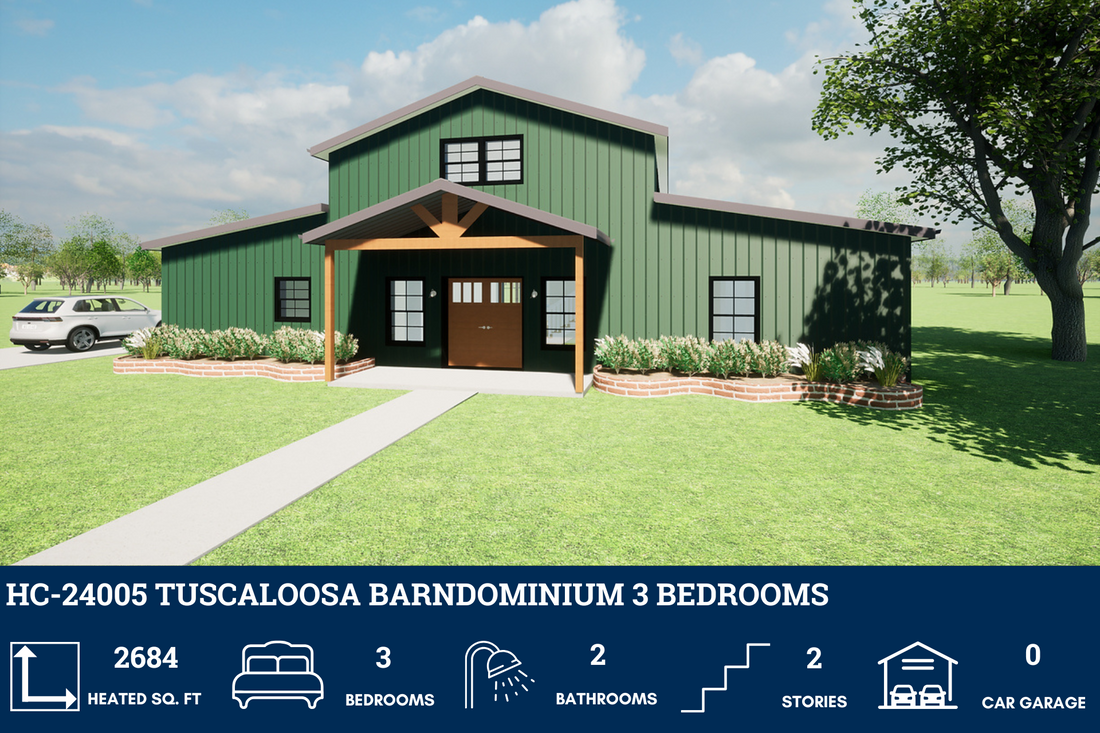 HC-24005 Tuscaloosa Barndominium House Plan – Barndominium Plans