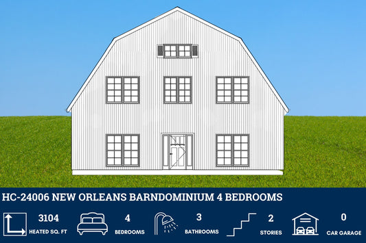 HC-24006 New Orleans Barndominium House Plan