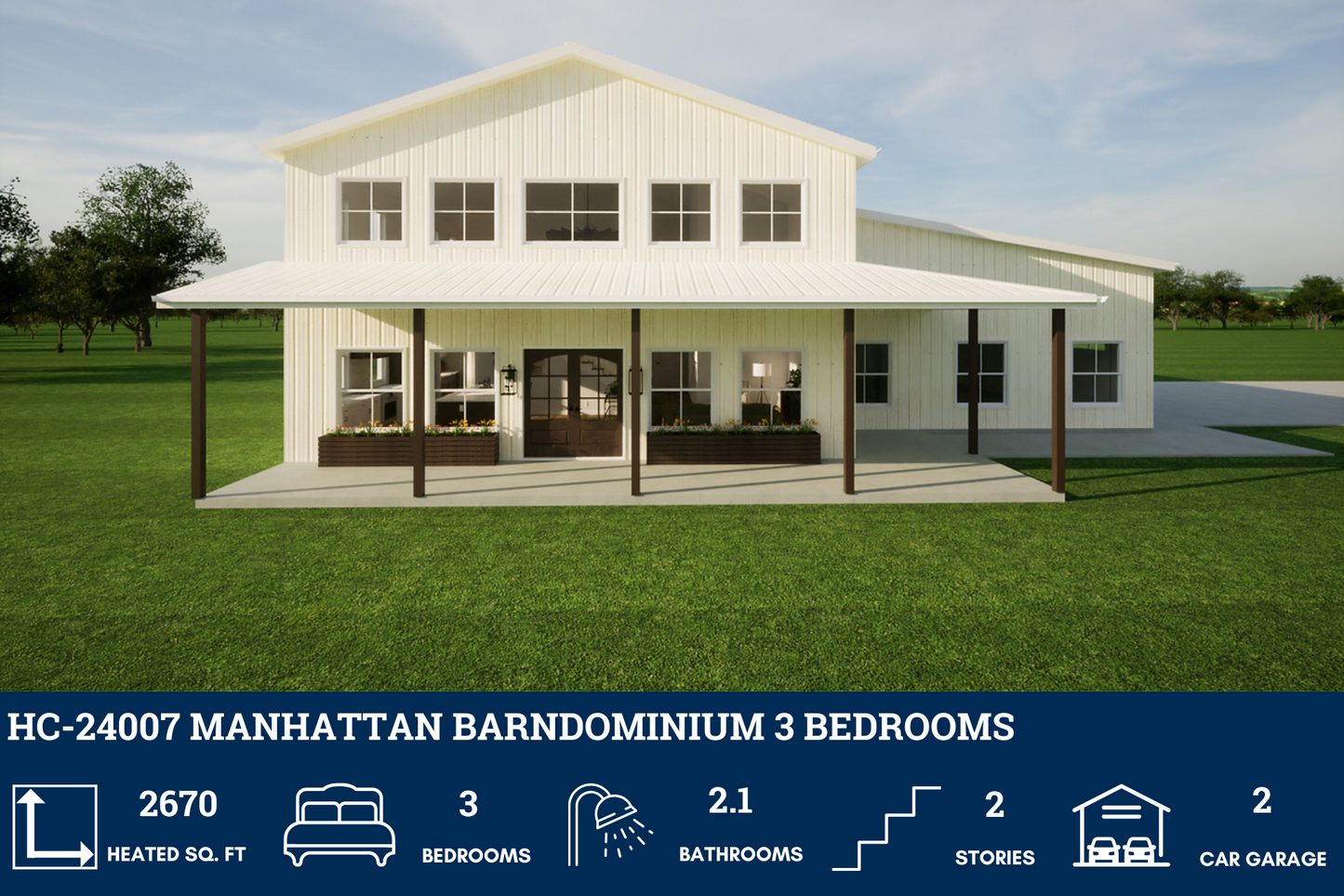 HC-24007 Manhattan Barndominium House Plan