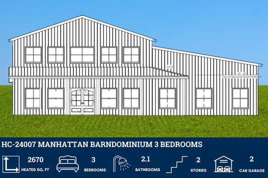 HC-24007 Manhattan Barndominium House Plan