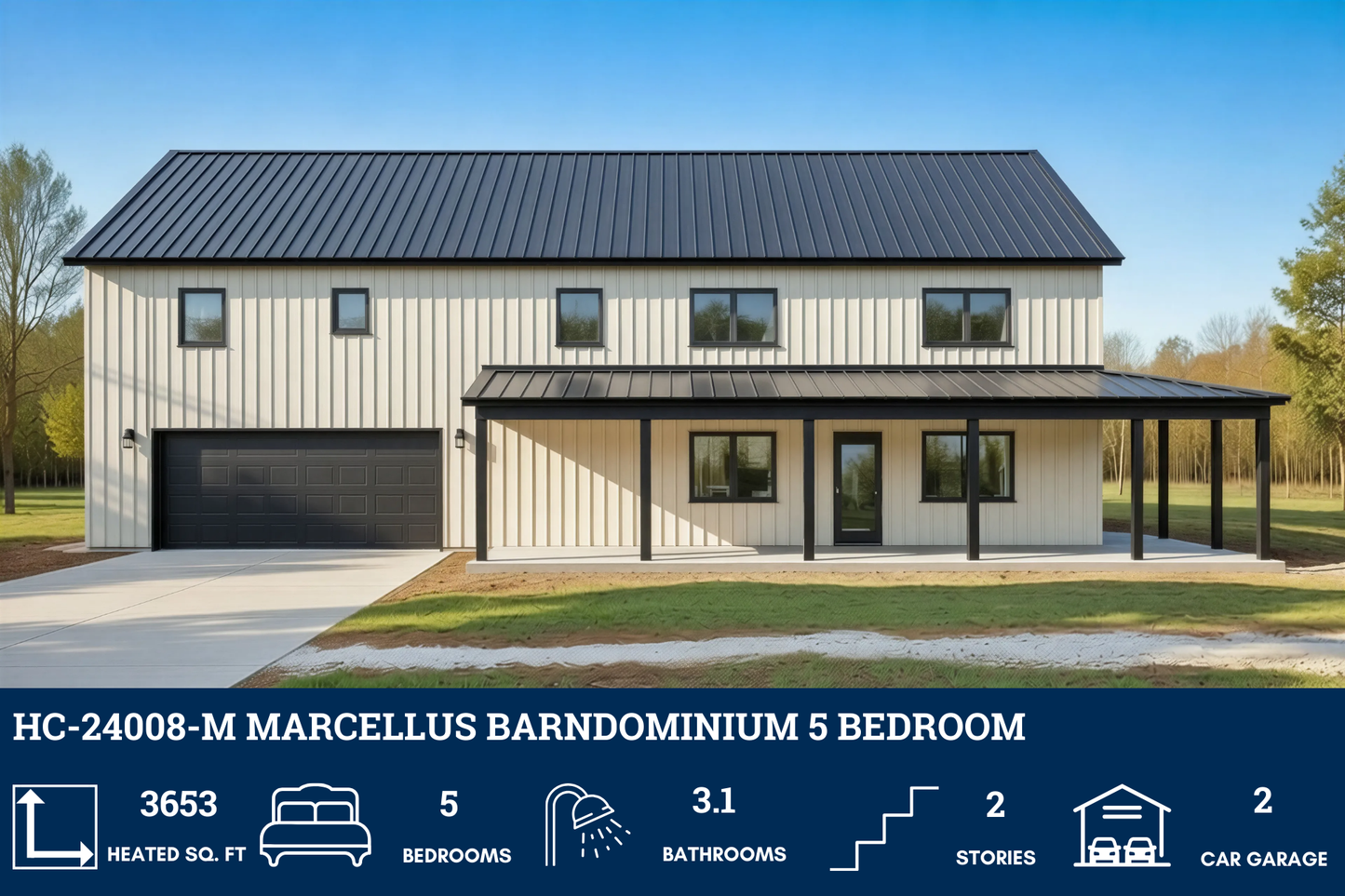 HC-24008-M Marcellus Barndominium House Plan