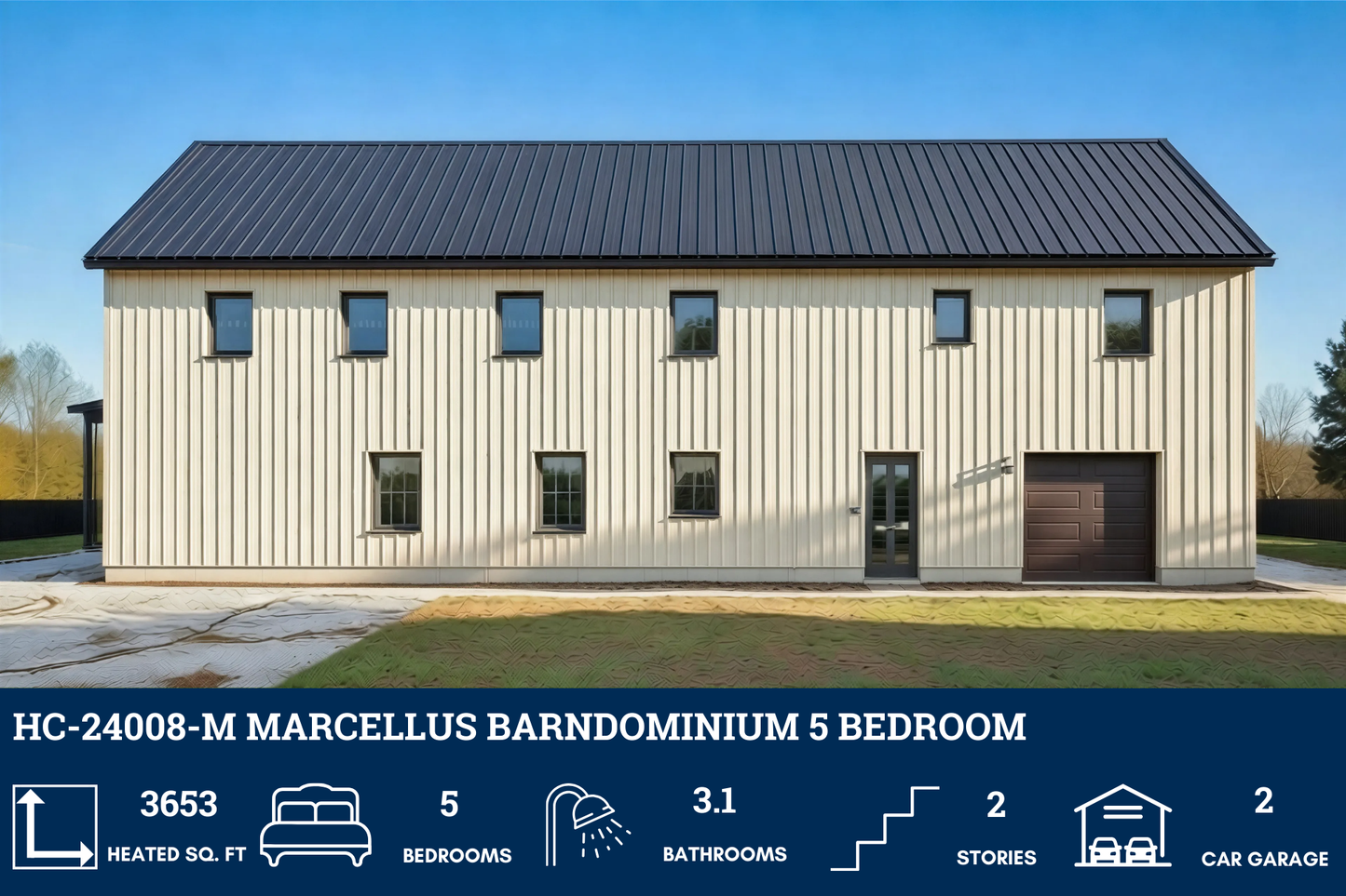HC-24008-M Marcellus Barndominium House Plan