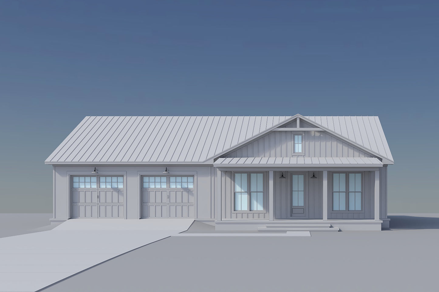 HPZ-22005 Daphne Barndominium House Plan