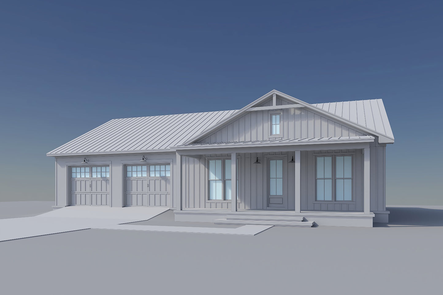 HPZ-22005 Daphne Barndominium House Plan