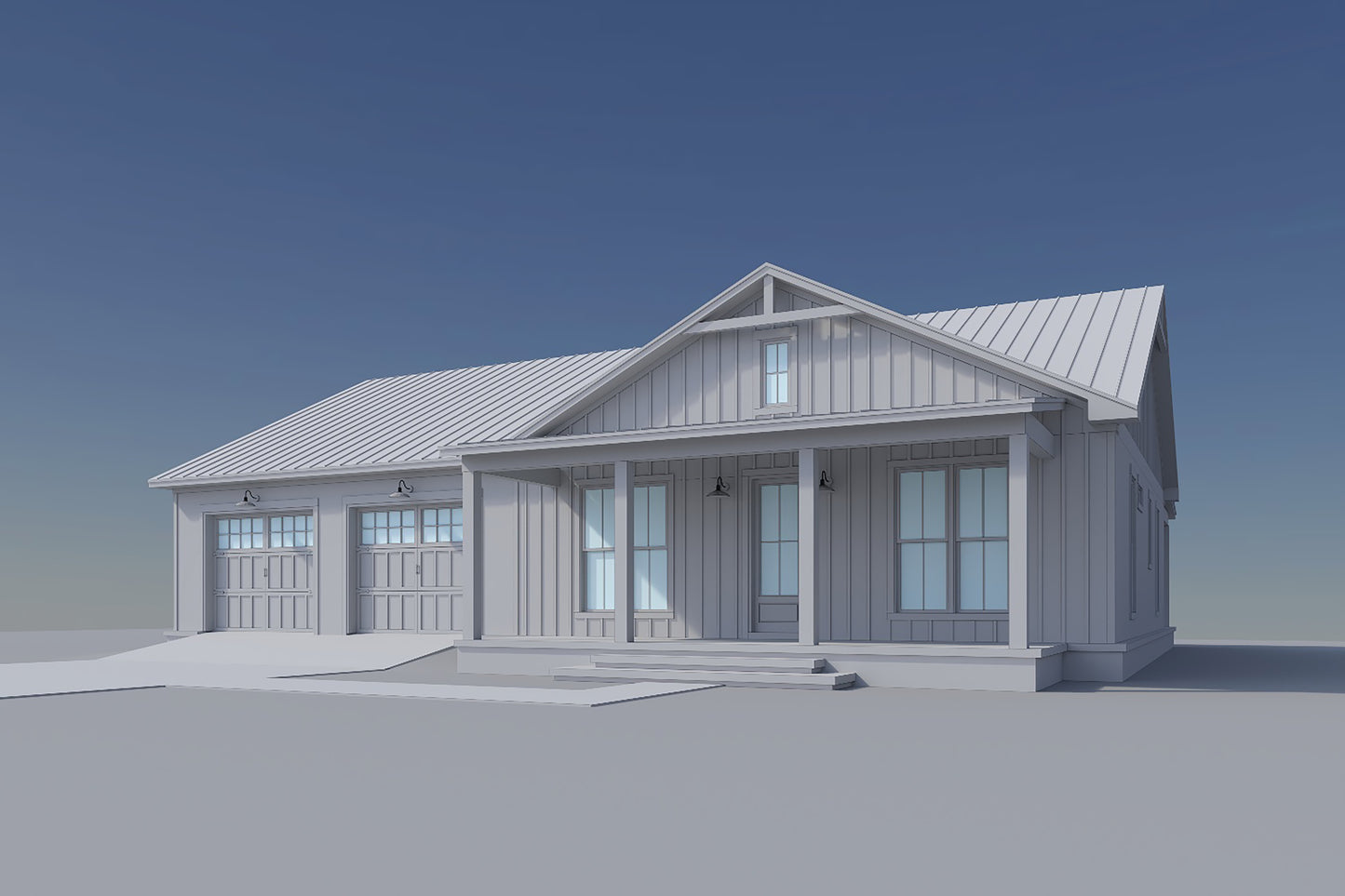 HPZ-22005 Daphne Barndominium House Plan