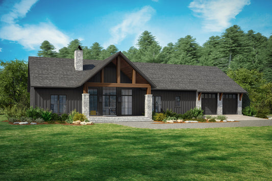 HPZ-22014 Craig Barndominium House Plan