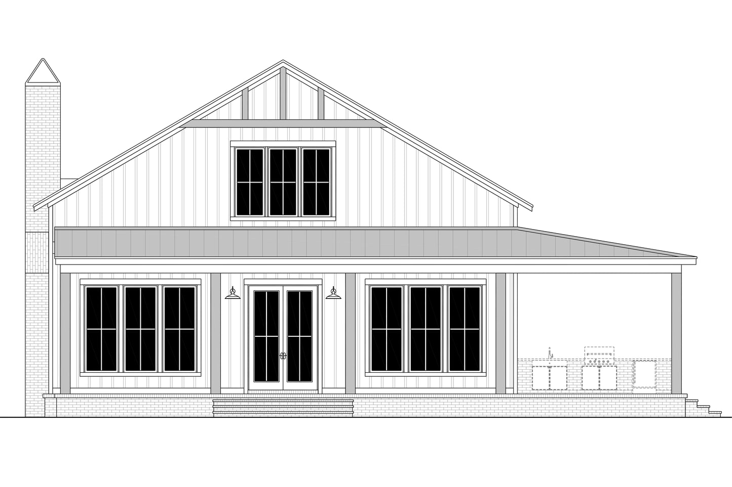 HPZ-22017 Debra Barndominium House Plan