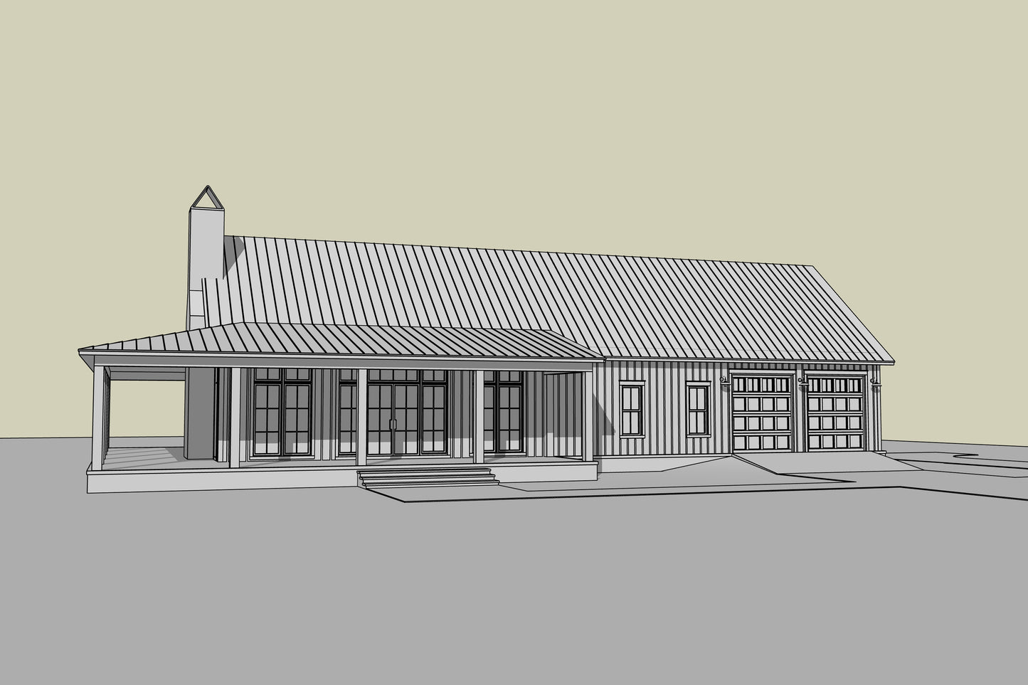 HPZ-26024 Abel Barndominium House Plan