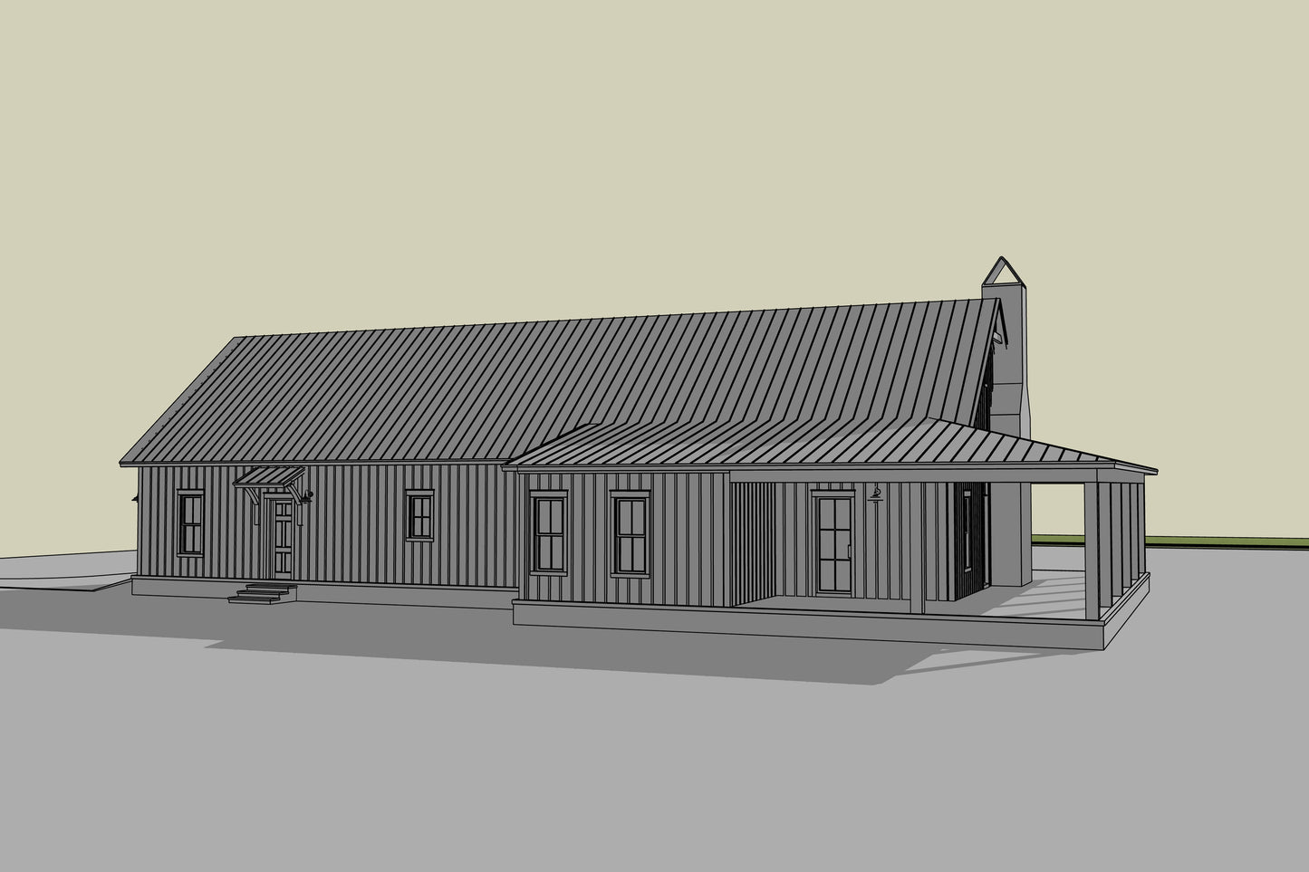 HPZ-26024 Abel Barndominium House Plan