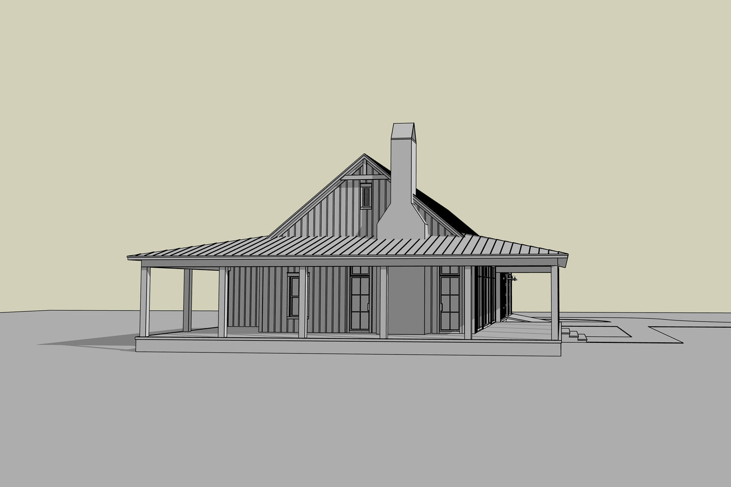 HPZ-26024 Abel Barndominium House Plan