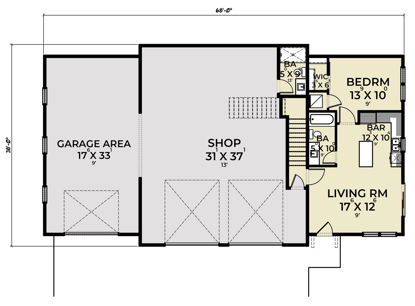 JRW-10003 Gilmore Barndominium House Plan