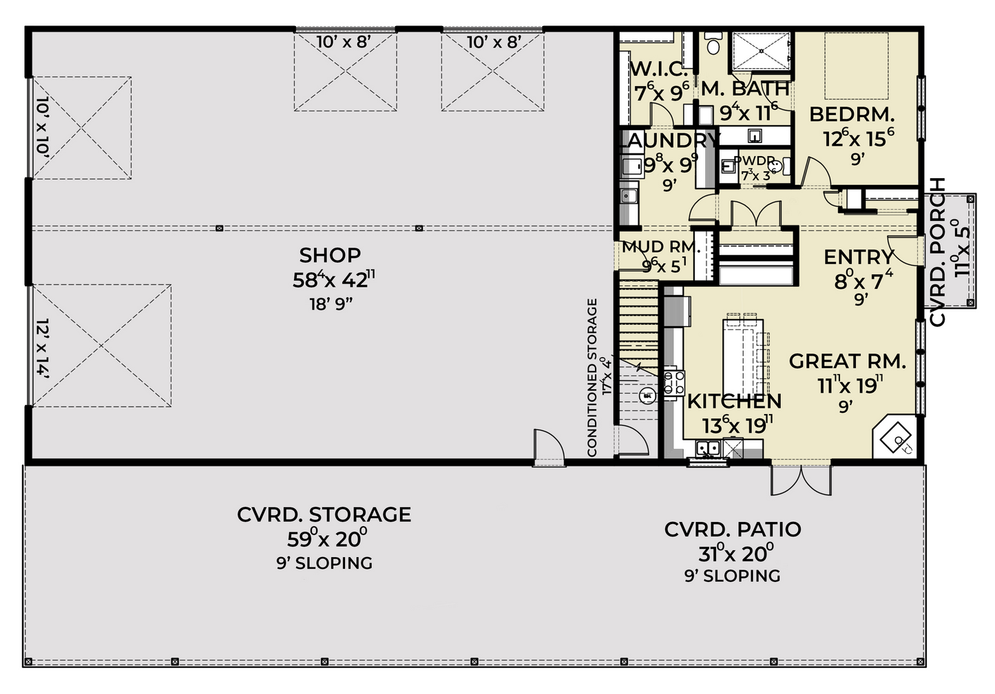 JRW-10008 Darlene Barndominium House Plan
