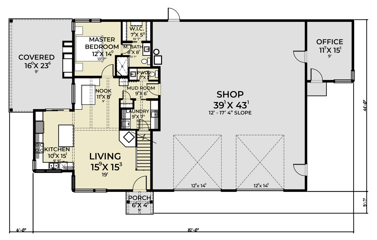 JRW-10015 Billy Barndominium House Plan