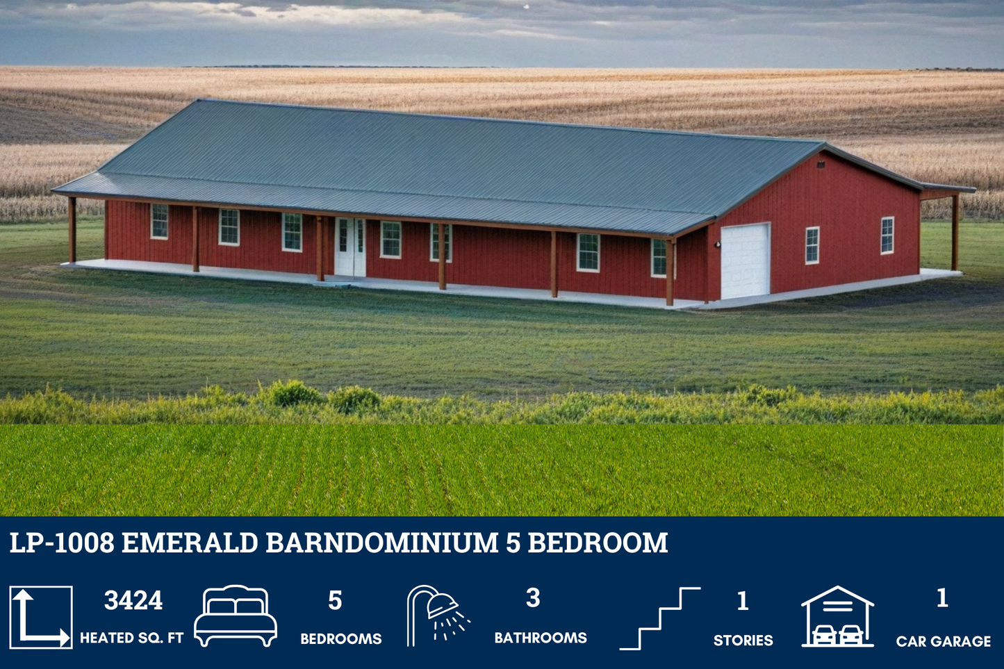 LP-1008 Emerald Barndominium House Plans