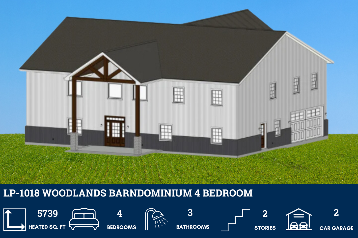 LP-1018 Woodlands Barndominium House Plans