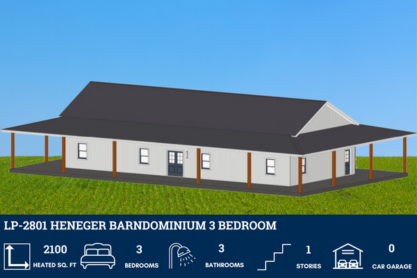 LP-2801 Heneger Barndominium House Plans – Barndominium Plans