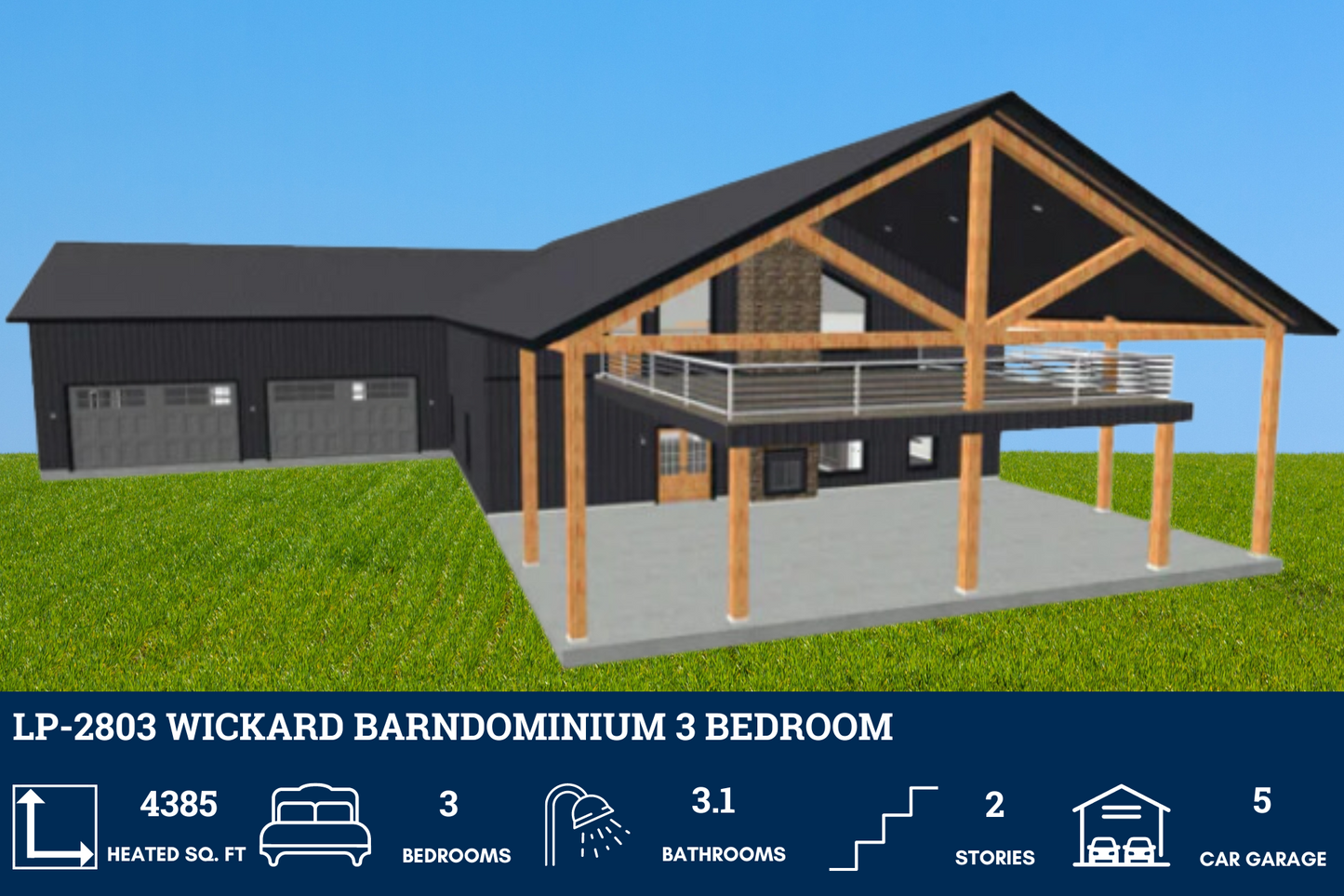 LP-2803 Wickard Barndominium House Plans