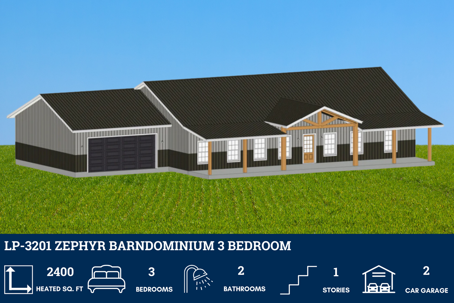 LP-3201 Zephyr Barndominium House Plan