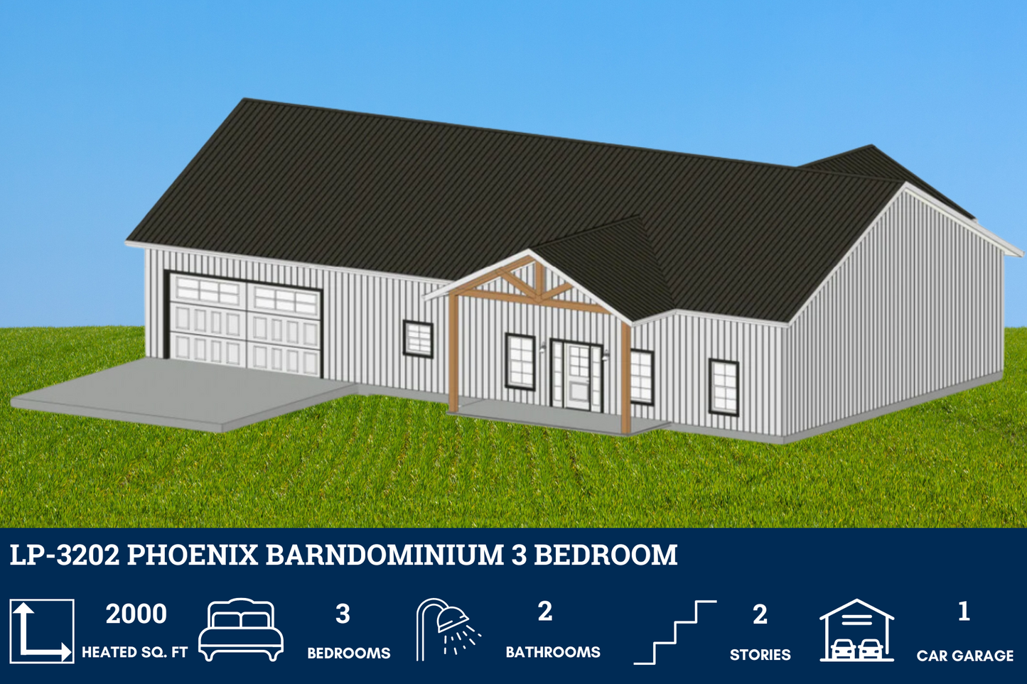 LP-3202 Phoenix Barndominium House Plan