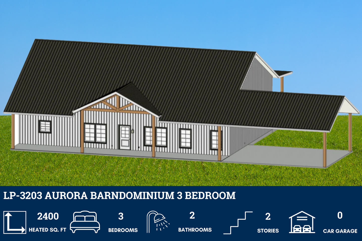 LP-3203 Aurora Barndominium House Plan