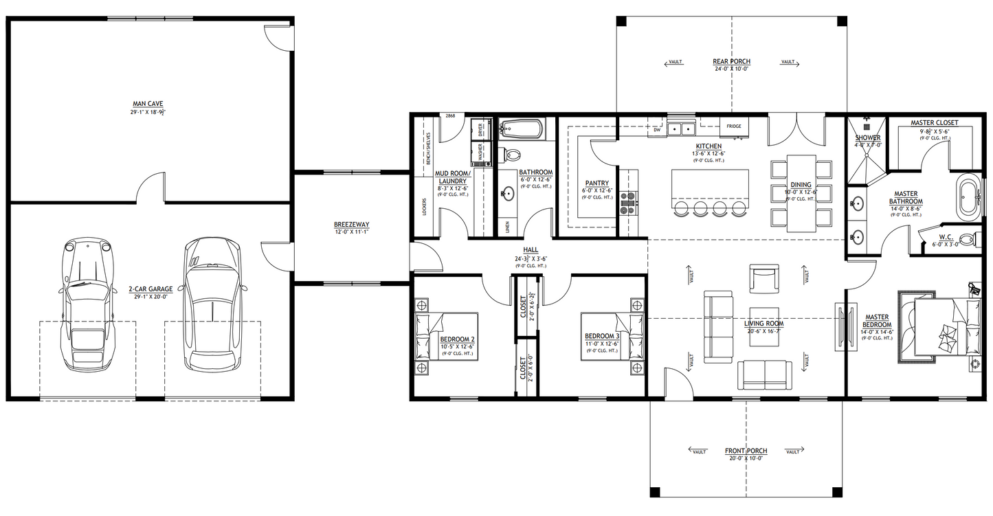 LP-3208-A Ashley Barndominium House Plan