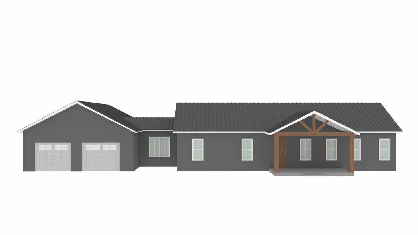 LP-3208-A Ashley Barndominium House Plan