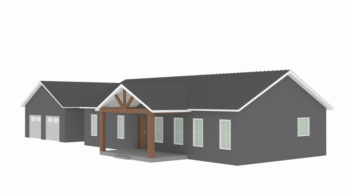 LP-3208-A Ashley Barndominium House Plan