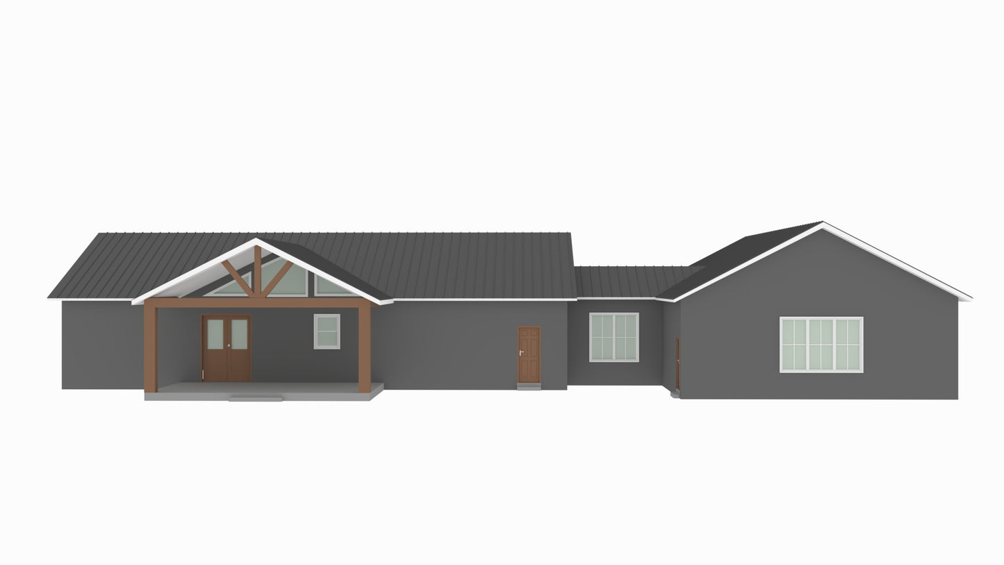 LP-3208-A Ashley Barndominium House Plan