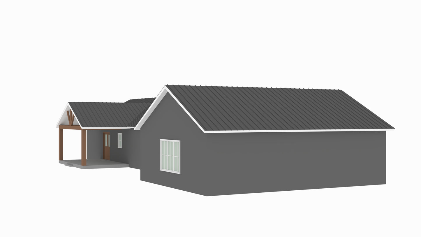 LP-3208-A Ashley Barndominium House Plan