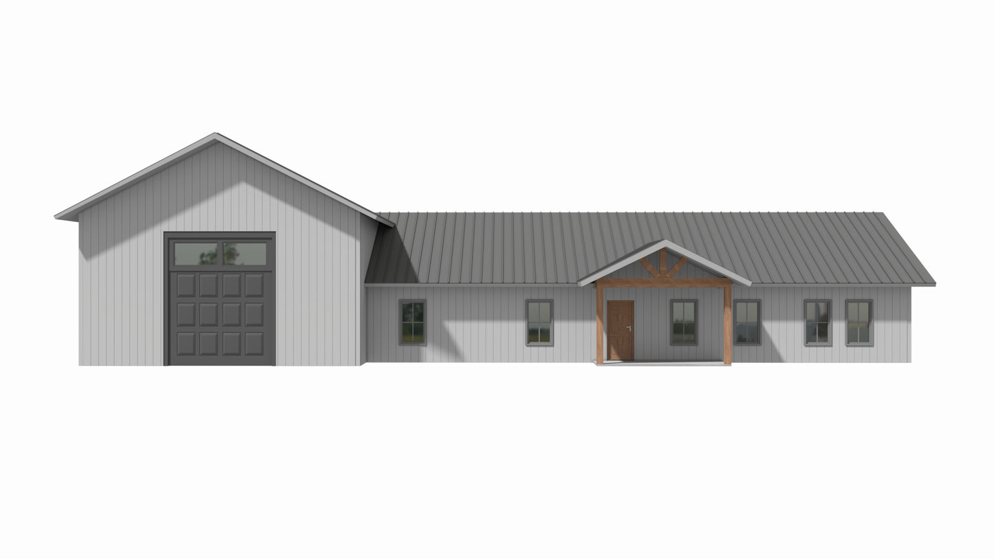 LP-3208-J Jesse Barndominium House Plan