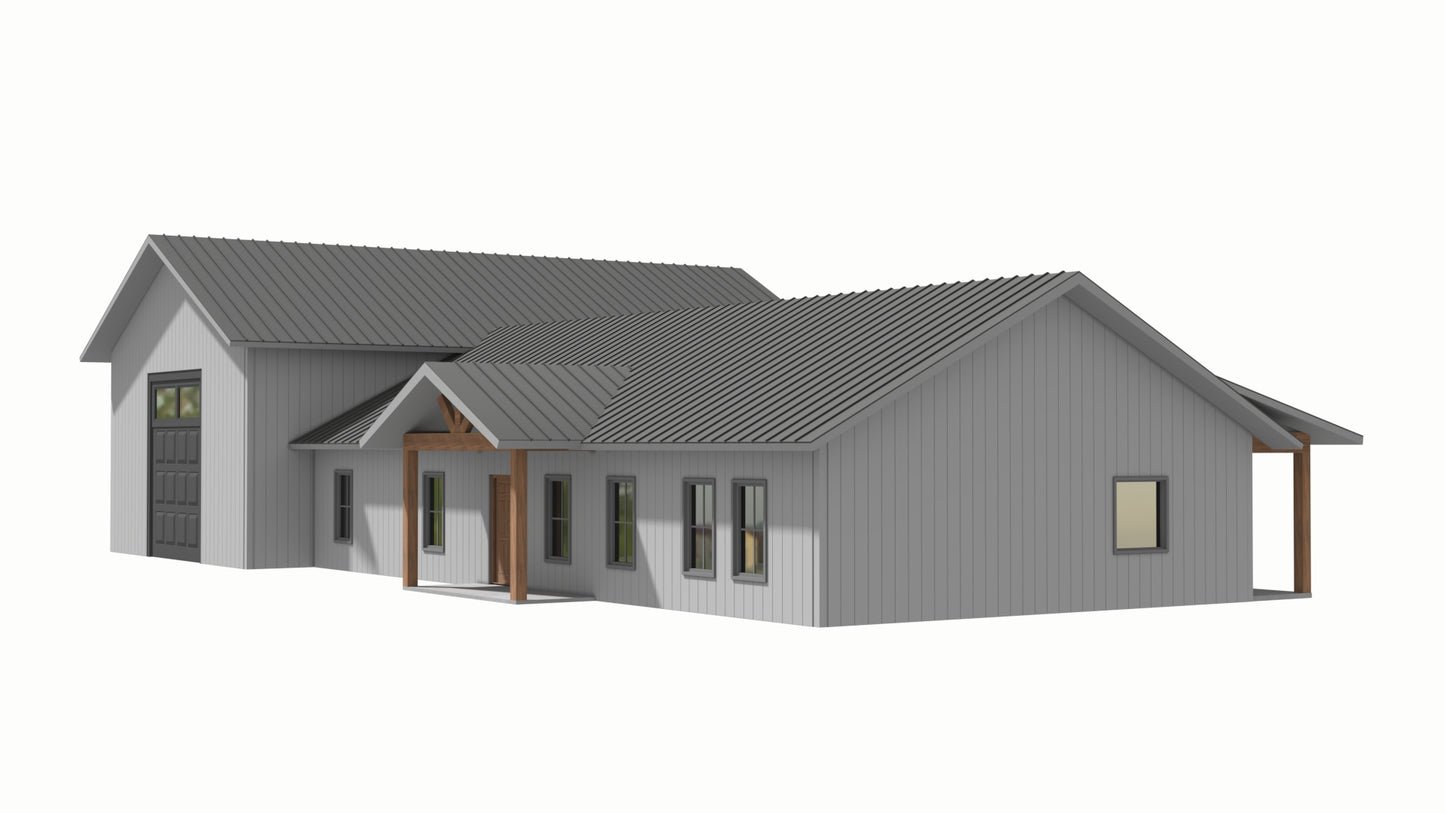 LP-3208-J Jesse Barndominium House Plan
