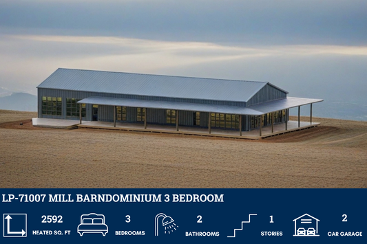 LP-71007 Mill Barndominium House Plan