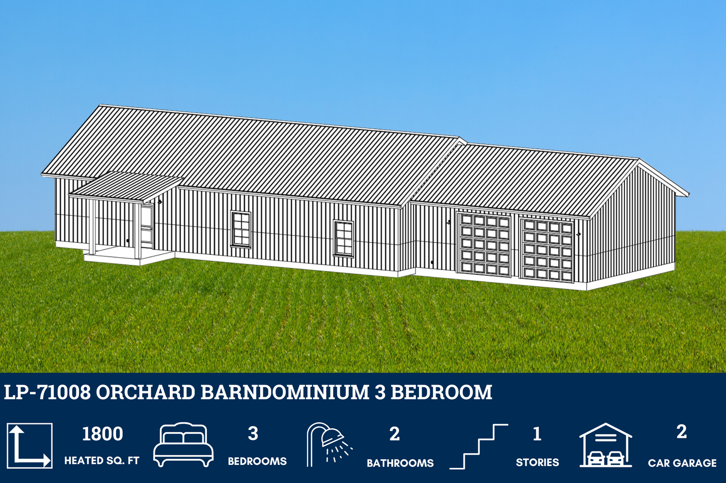 LP-71008 Orchard Barndominium House Plan