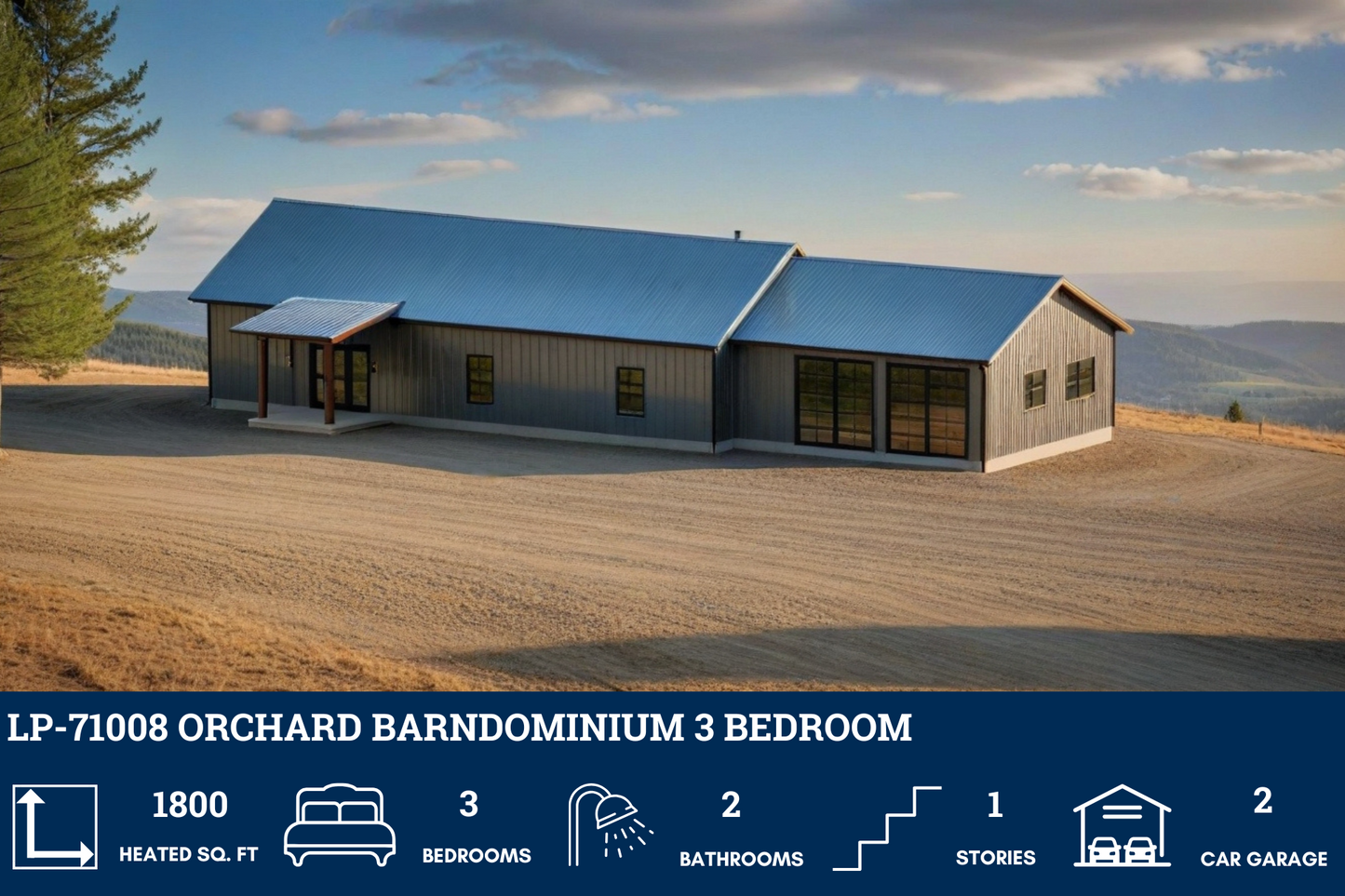 LP-71008 Orchard Barndominium House Plan