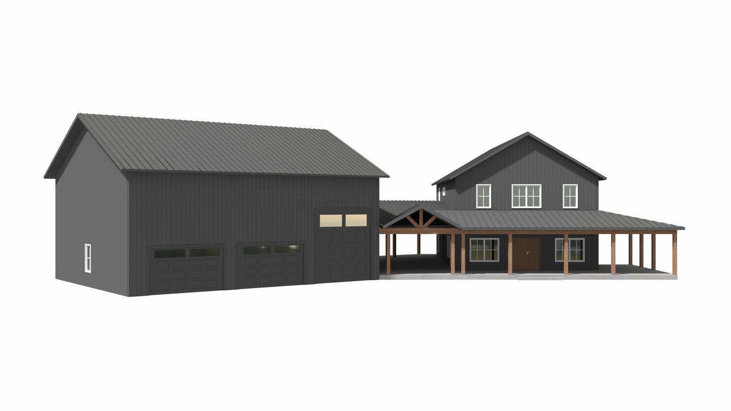 LP-71009 Bell Barndominium House Plan