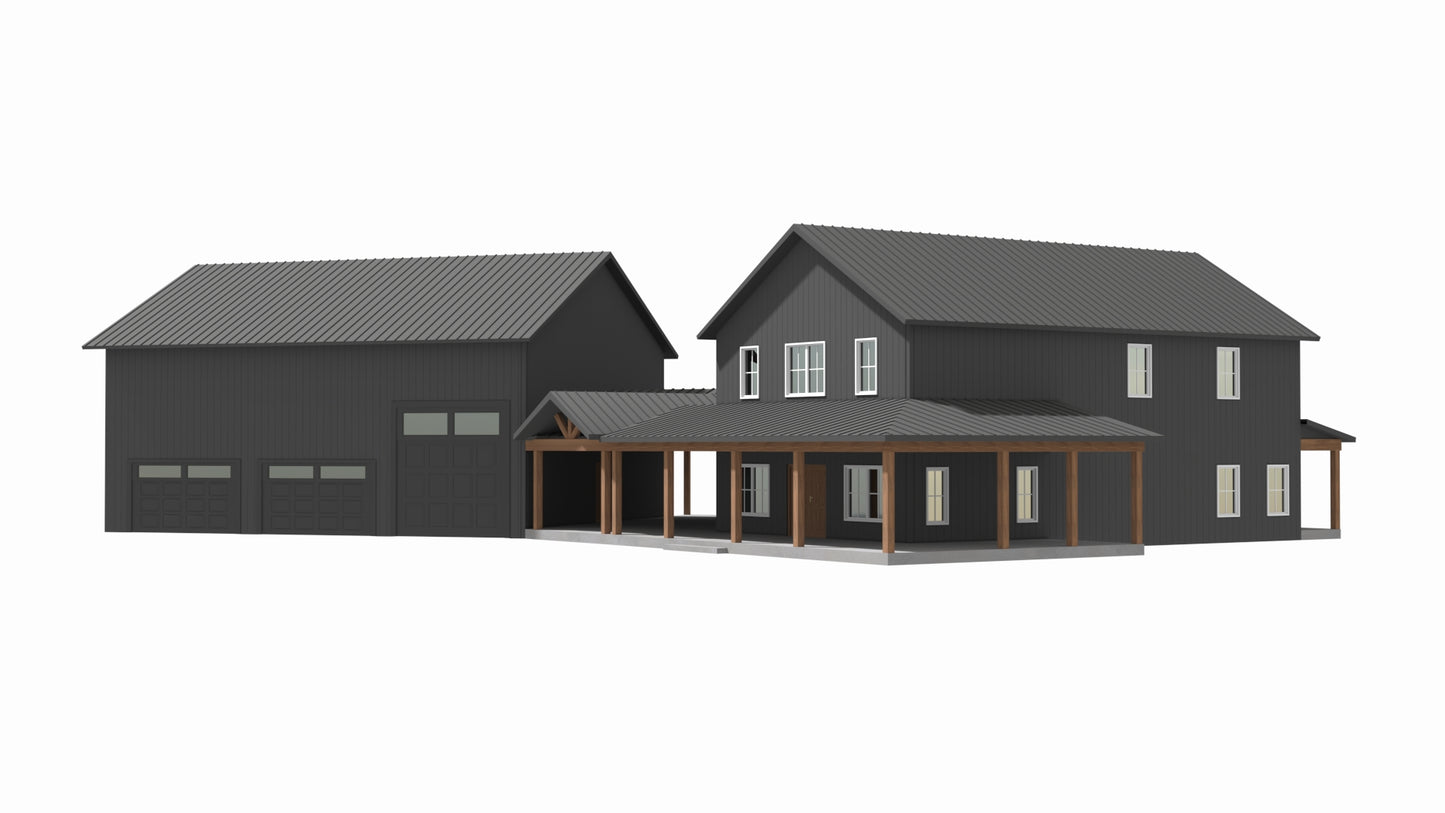 LP-71009 Bell Barndominium House Plan