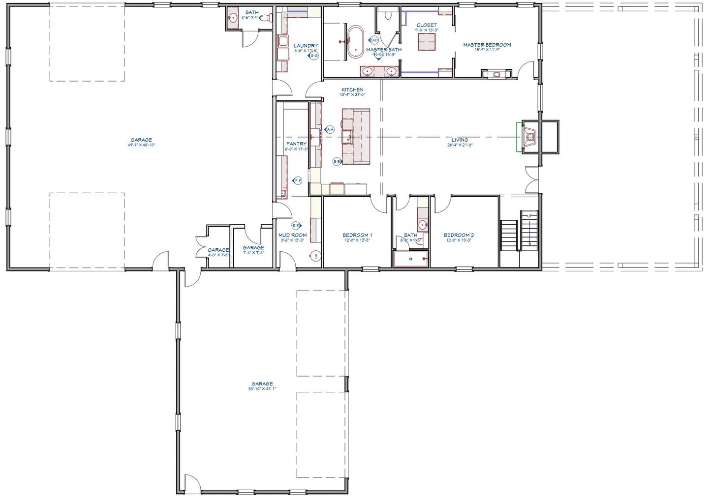 LP-2803 Wickard Barndominium House Plans