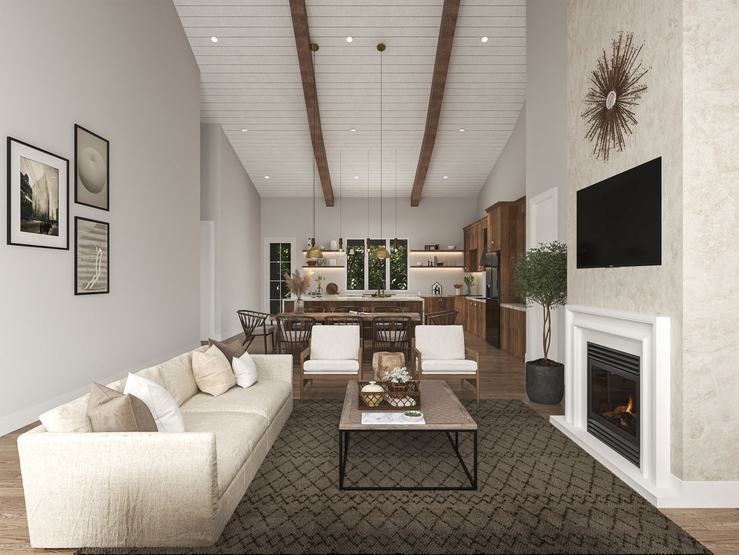 PL-61313 Pinewood Barndominium House Plan