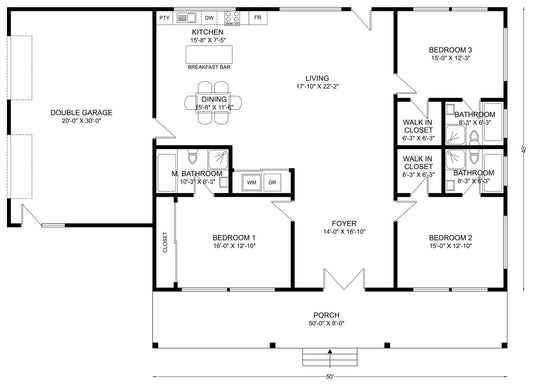 BCO-40082 Barndominium House Plan