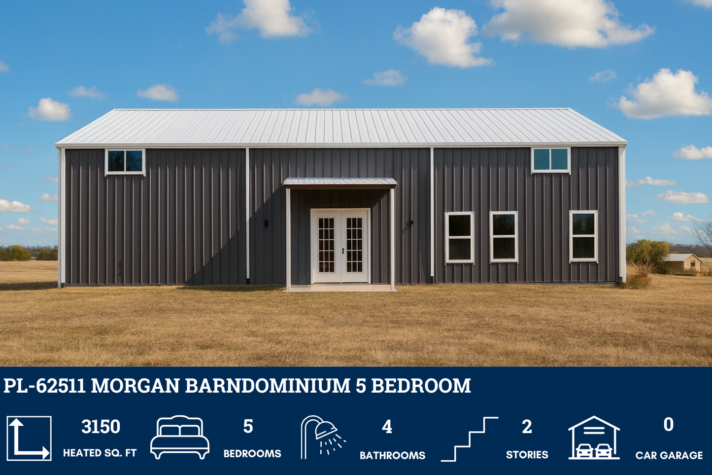 PL-62511 Morgan Barndominium House Plan