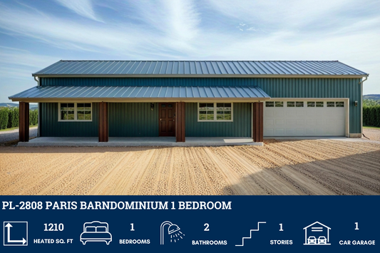PL-2808 Paris Barndominium House Plan