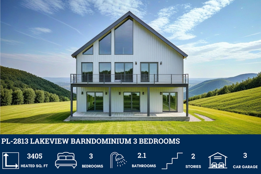 PL-2813 Lakeview Barndominium House Plan