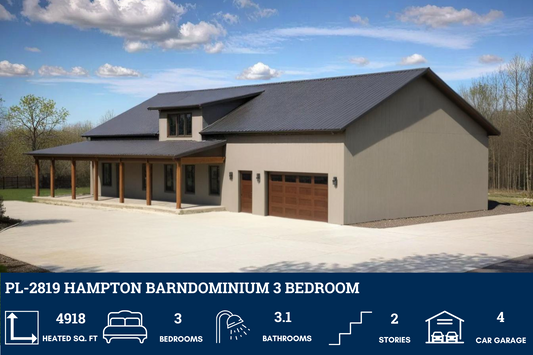 PL-2819 Hampton Barndominium House Plan